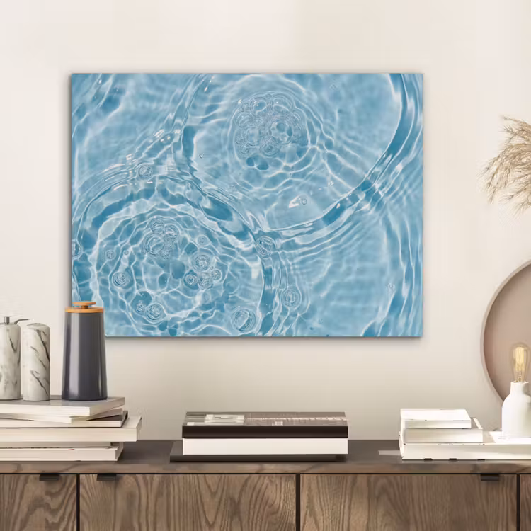 Water - Blauw - bubbels PET vilt klein -sfeer1