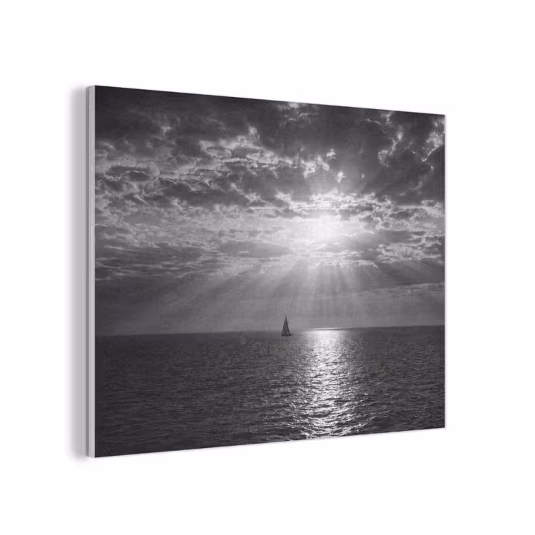 Water - Boot - Lucht - Natuur - Zwart-wit PET vilt klein -3d
