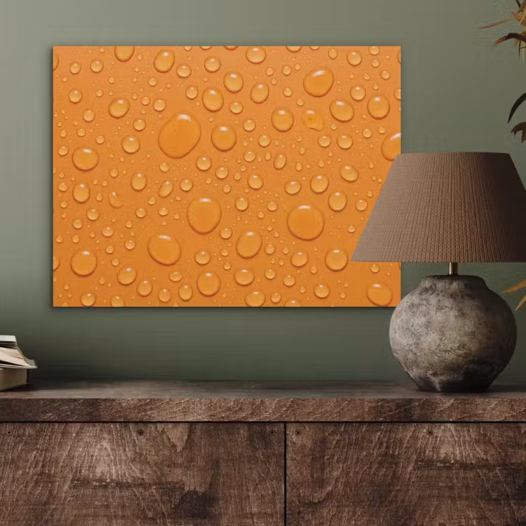 Water - Druppels - Oranje PET vilt klein -sfeer2