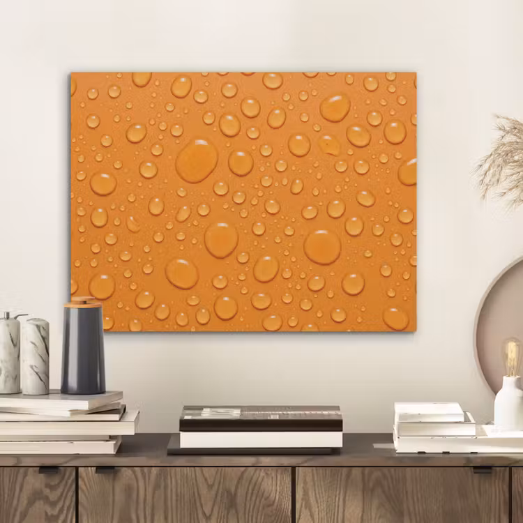 Water - Druppels - Oranje PET vilt klein -sfeer1