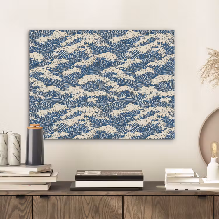 Golven - Klassiek - Blauw PET vilt klein 837 -sfeer1