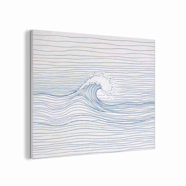 Golf - Brekende - Natuur - Minimalistisch - Blauw PET vilt klein -3d
