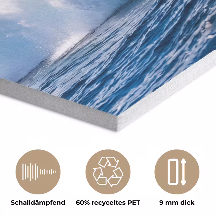 Golf - Oceaan - Water - Dynamisch - Blauw PET vilt klein -closeup_DE
