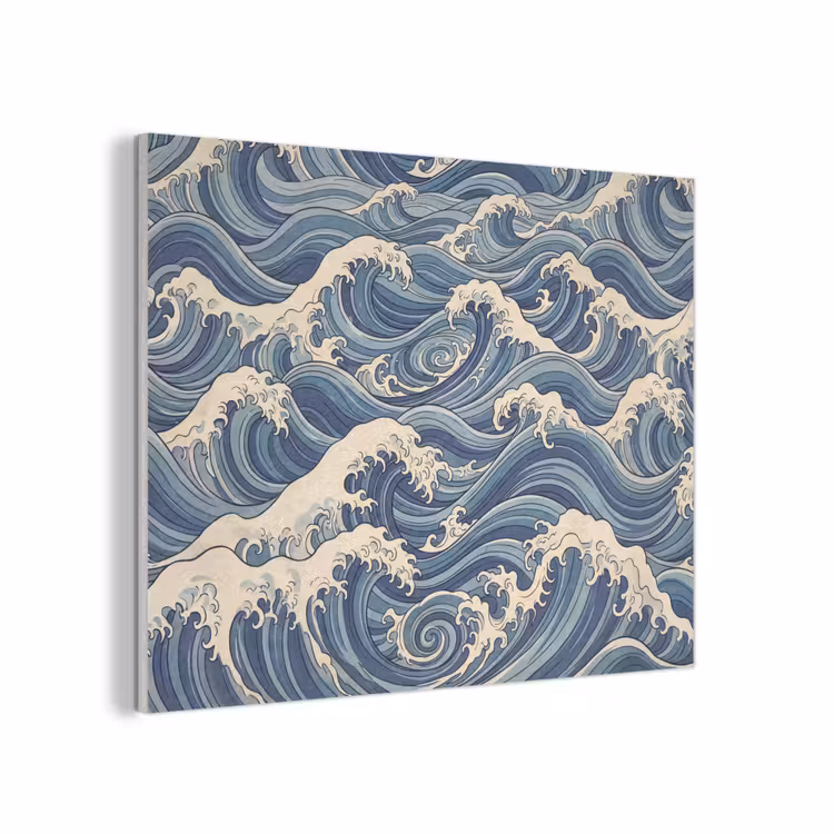 Golven - Zee - Natuur - Abstract - Blauw PET vilt klein -3d