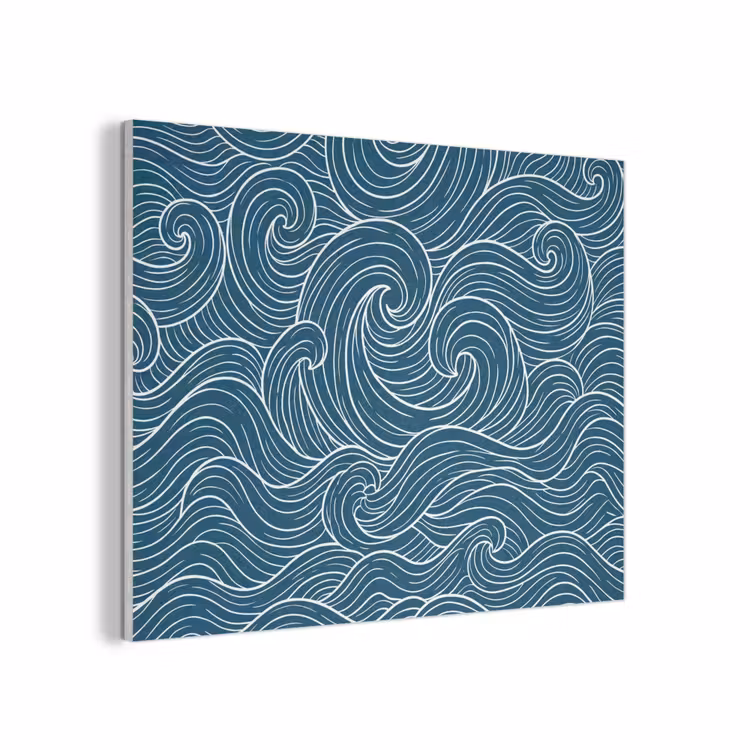 Golven - Spiraal - Water - Abstract - Blauw PET vilt klein -3d