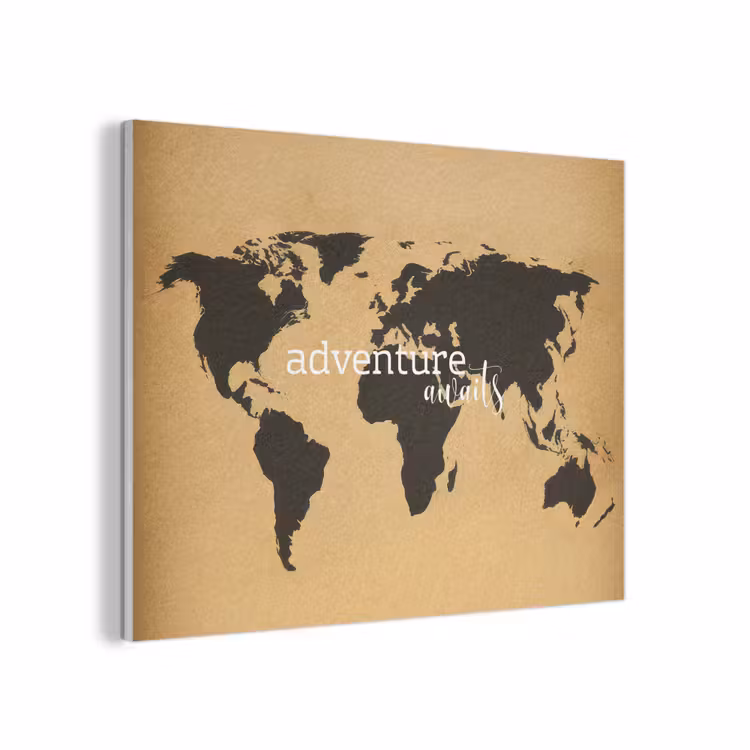 Wereldkaart - Adventure - Beige PET vilt klein -3d