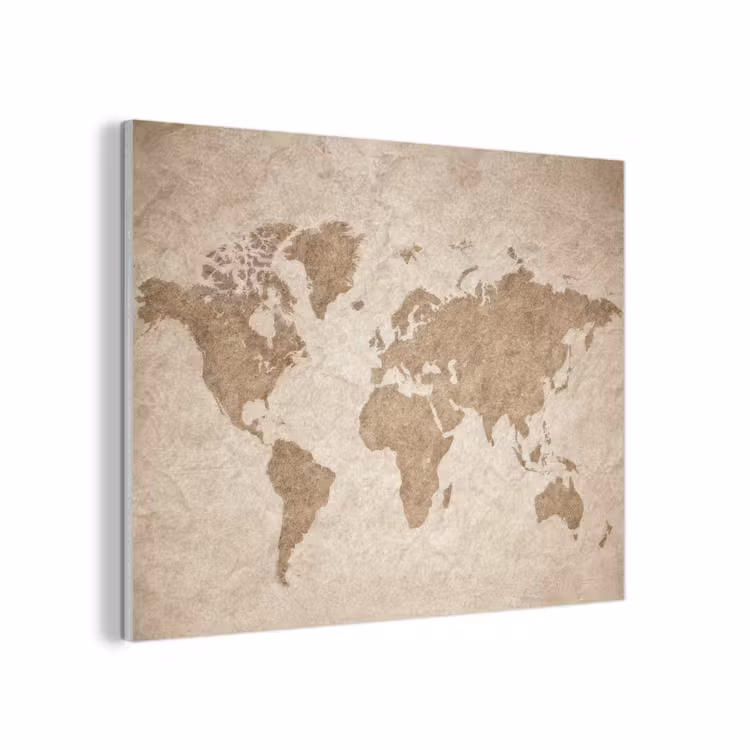 Wereldkaart - Oud papier - Historisch PET vilt klein -3d