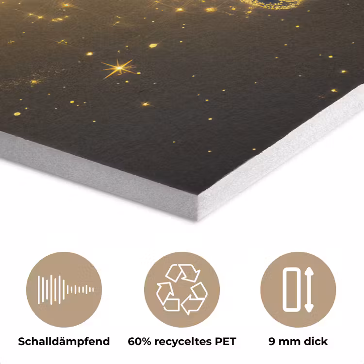 Wereldkaart - Gouden lichten PET vilt klein -closeup_DE