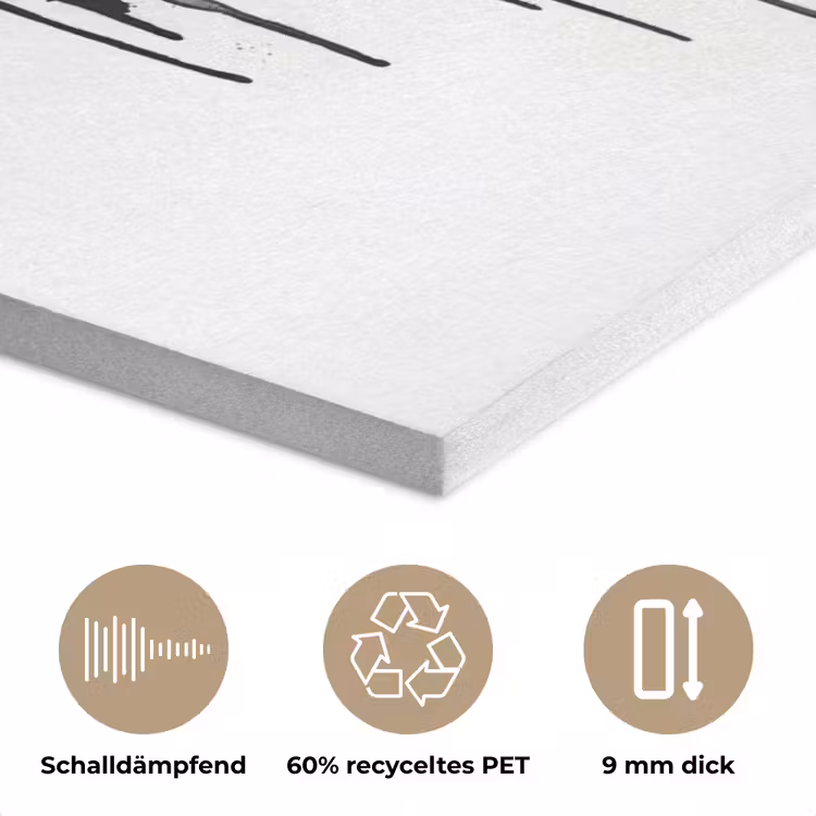 Wereldkaart - Minimalistisch - Graffiti PET vilt klein -closeup_DE