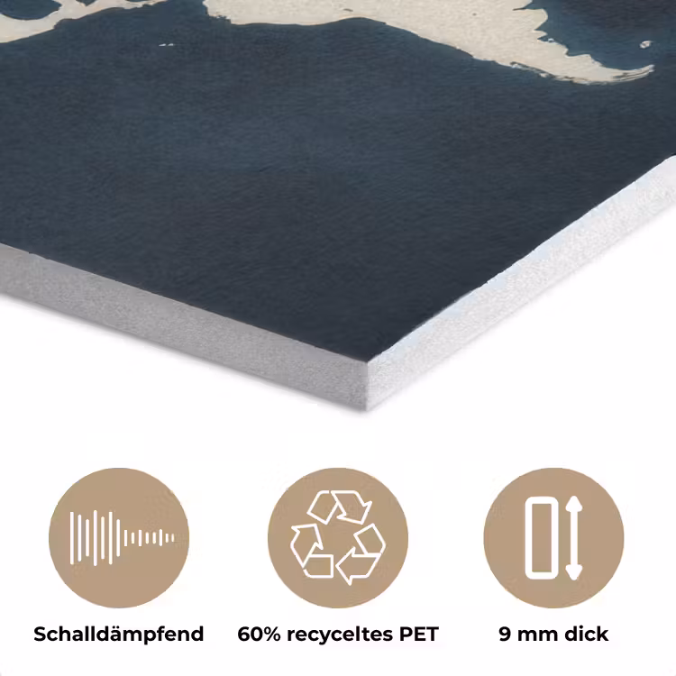 Wereldkaart - Minimalistisch - Contrast PET vilt klein -closeup_DE