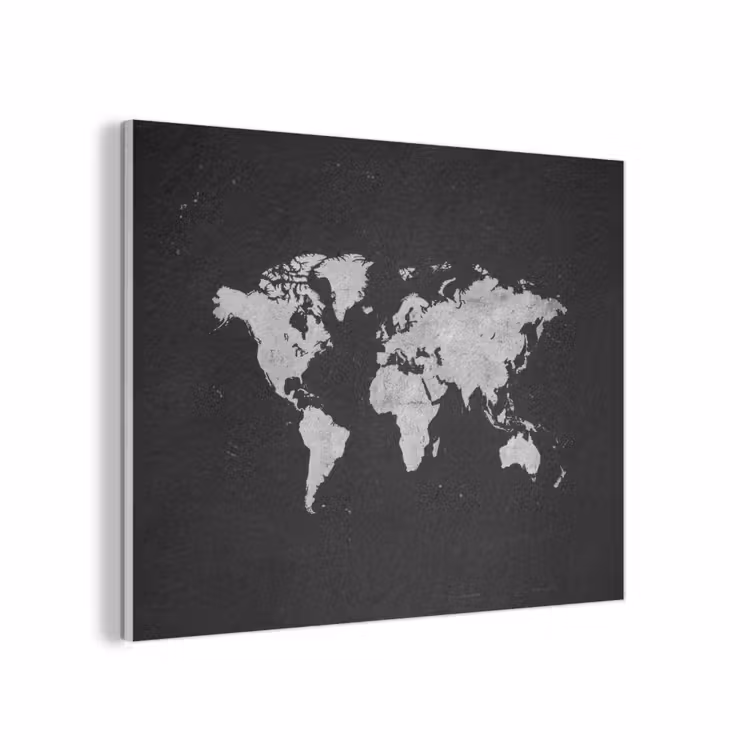 Wereldkaart - Minimalistisch - Wit PET vilt klein -3d