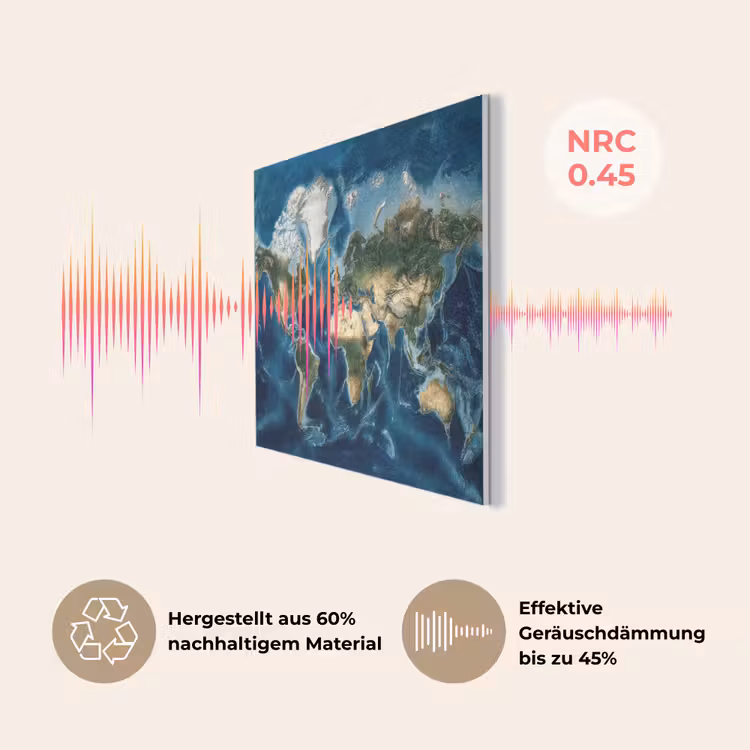 Wereldkaart - Natuurlijk - Goud PET vilt klein -USP_DE