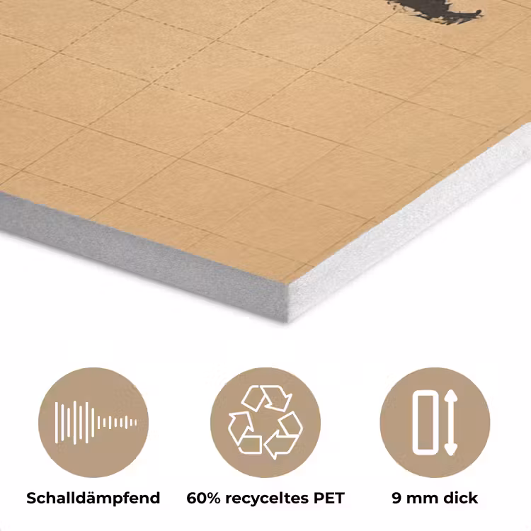 Wereldkaart - Raster -Zwart PET vilt klein -closeup_DE