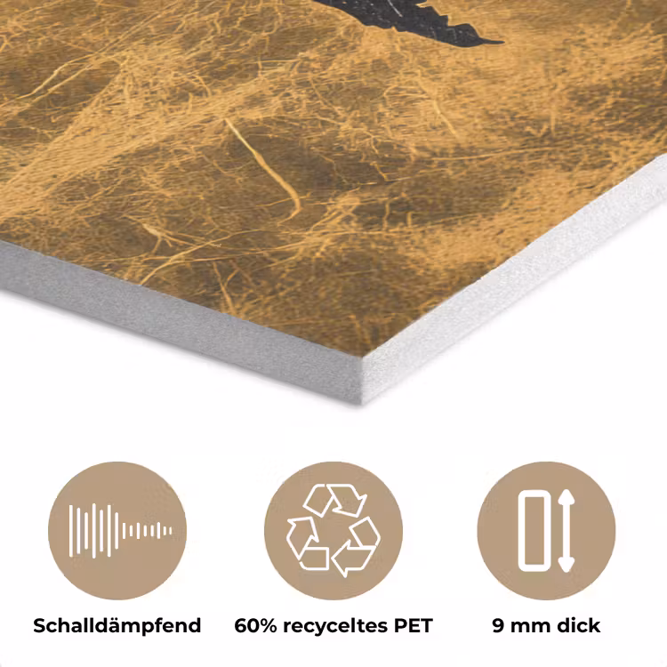 Wereldkaart - Vlekdetails - Goud PET vilt klein -closeup_DE