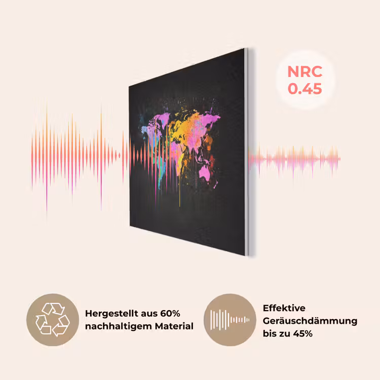Wereldkaart - Druppen - Abstract - Roze PET vilt klein -USP_DE