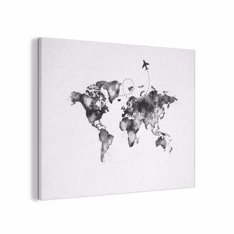 Wereldkaart - Wereldreis - Inkt PET vilt klein -3d