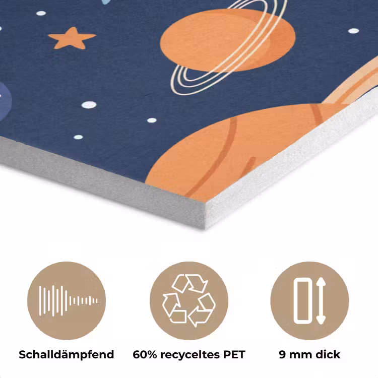 Ruimte - Planeten - Kleurrijk PET vilt klein -closeup_DE