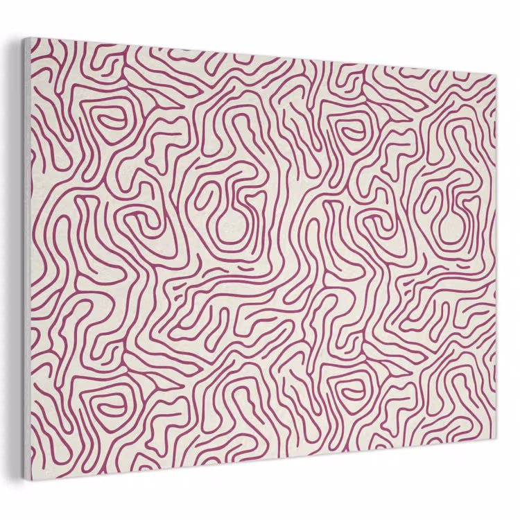 Kronkelende lijn - Magenta - Crème PET vilt klein 837 -3d