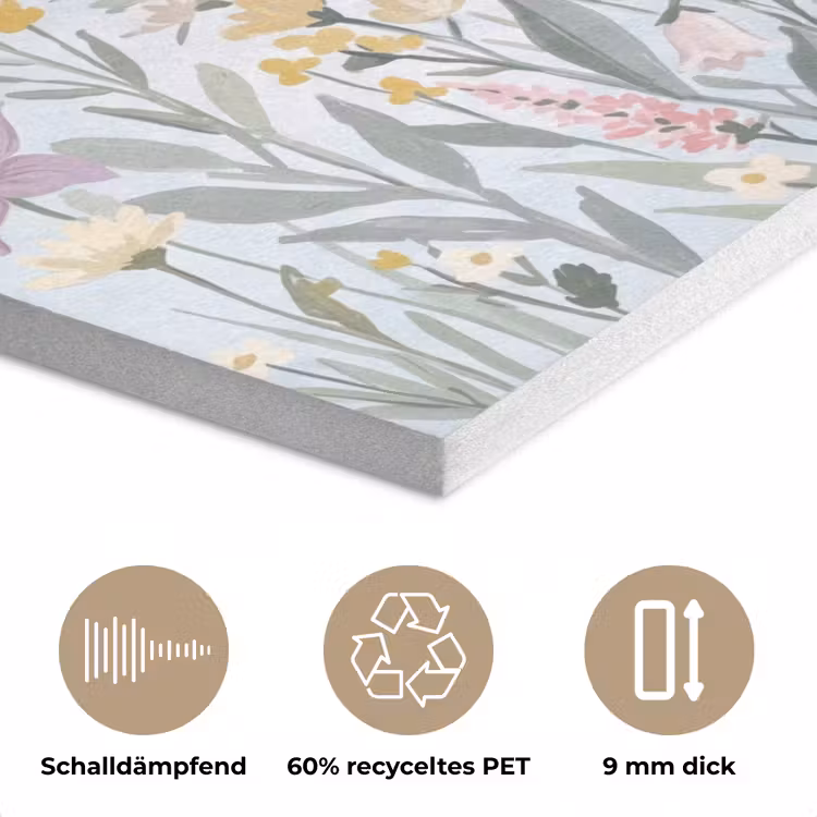 Weidebloemen - Illustratie - Kleurrijk PET vilt klein -closeup_DE