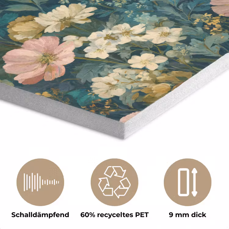 Wilde bloemen - Botanisch - Patroon - Roze - Romantisch PET vilt klein 837 -closeup_DE