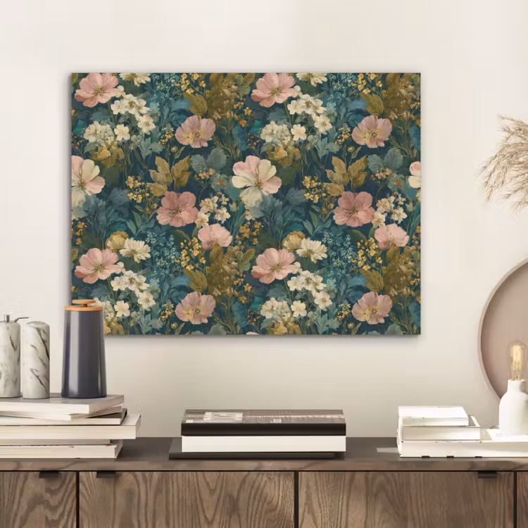 Wilde bloemen - Botanisch - Patroon - Roze - Romantisch PET vilt klein 837 -sfeer1