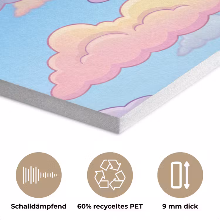 Wolk - Lucht - Natuur - Illustratie - Pastel PET vilt klein -closeup_DE
