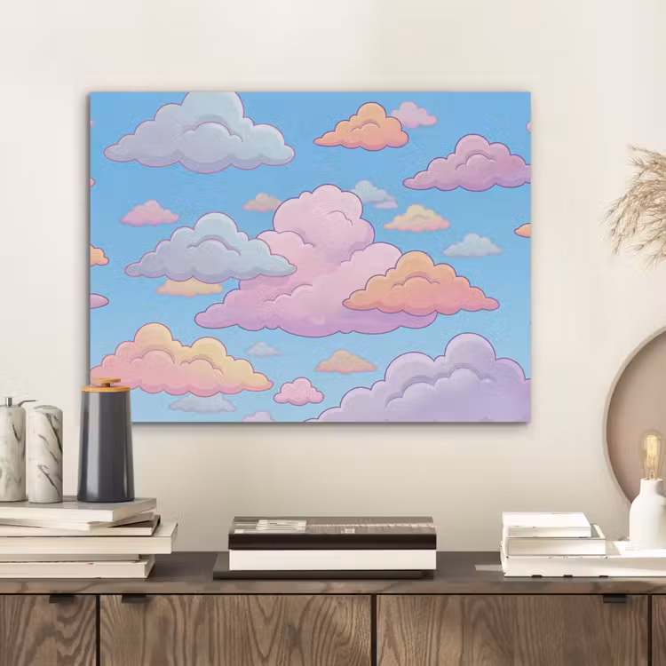 Wolk - Lucht - Natuur - Illustratie - Pastel PET vilt klein -sfeer1