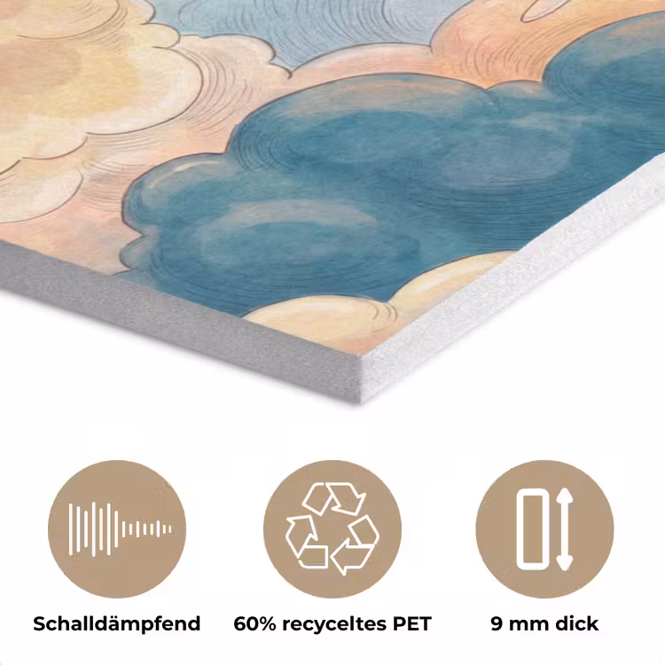 Wolk - Lucht - Natuur - Illustratief - Oranje PET vilt klein -closeup_DE