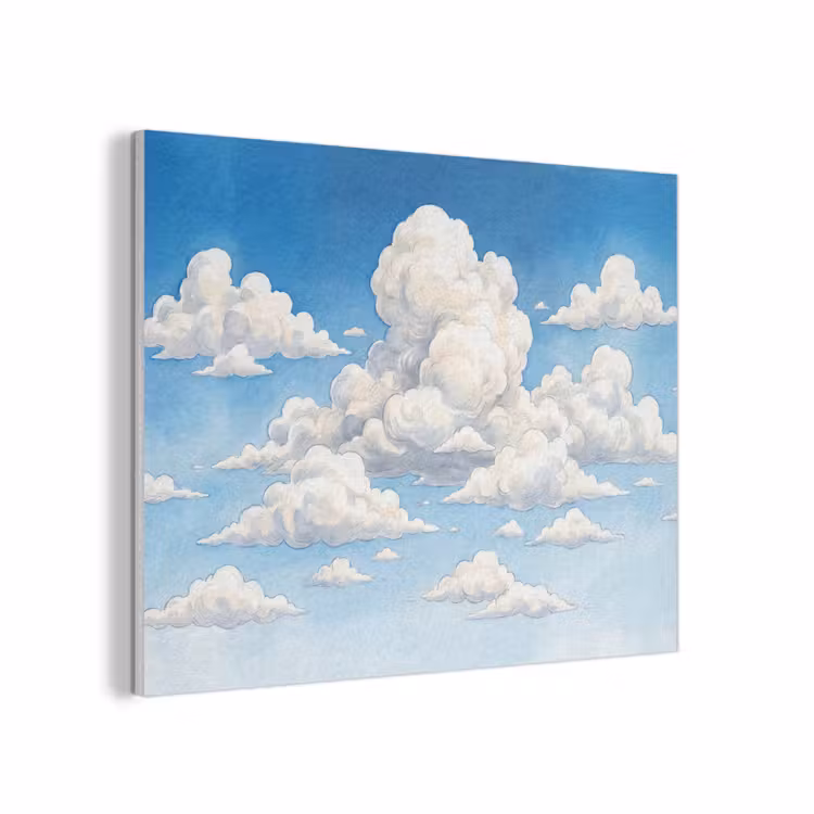 Wolken - Blauwe lucht - Natuur - Modern - Wit PET vilt klein -3d