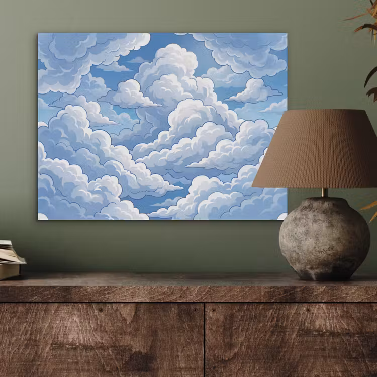 Wolken - Hemel - Abstract - Wit PET vilt klein -sfeer2
