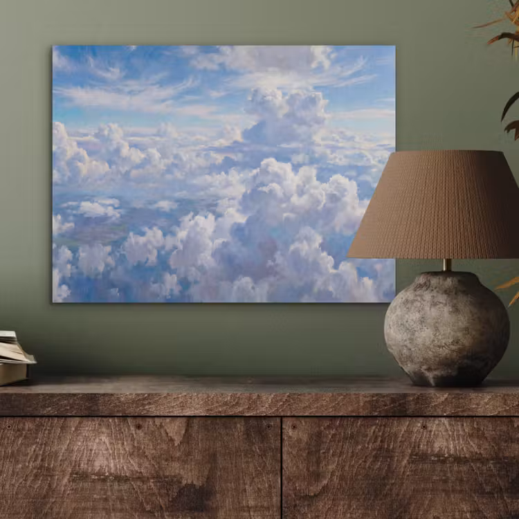 Wolken - Lucht - Natuur - Abstract - Blauw PET vilt klein -sfeer2