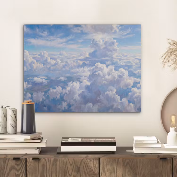 Wolken - Lucht - Natuur - Abstract - Blauw PET vilt klein -sfeer1