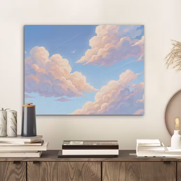 Wolken - Lucht - Natuur - Blauw PET vilt klein -sfeer1