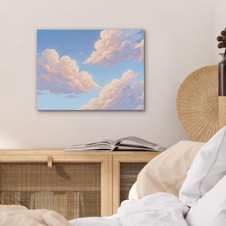 Wolken - Lucht - Natuur - Blauw PET vilt klein -sfeer3