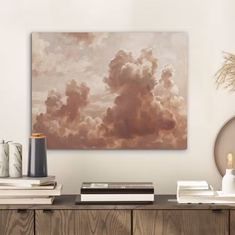 Wolken - Lucht - Natuur - Modern - Bruin PET vilt klein -sfeer1