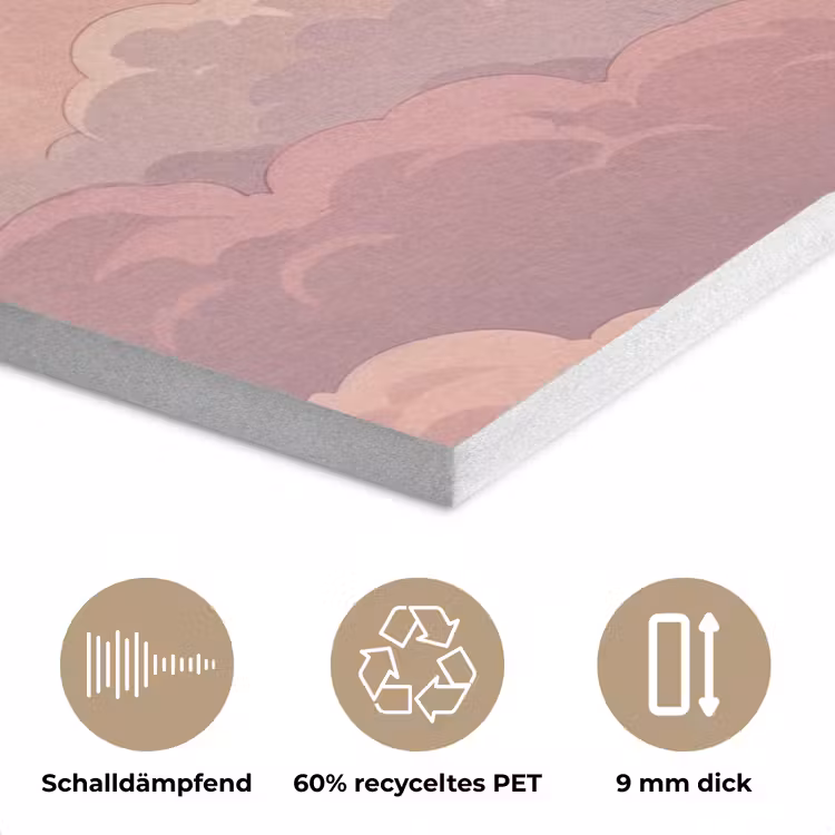 Wolken - Lucht - Natuur - Pastel - Roze PET vilt klein -closeup_DE