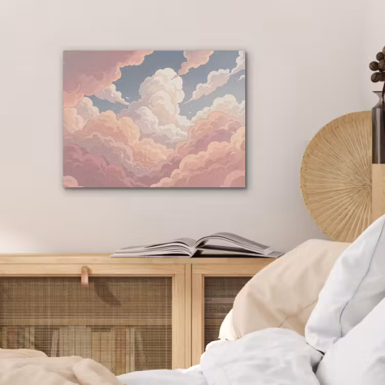 Wolken - Lucht - Natuur - Pastel - Roze PET vilt klein -sfeer3