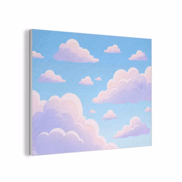 Wolken - Roze - Blauw - Natuur - Modern PET vilt klein -3d