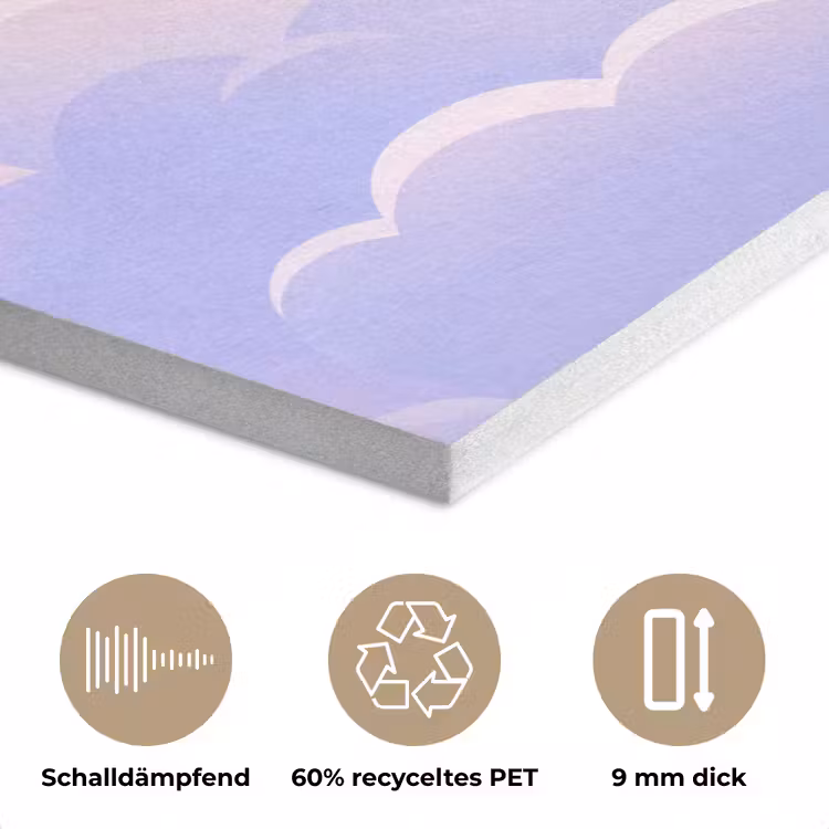 Wolken - Roze - Blauw - Natuur - Modern PET vilt klein -closeup_DE