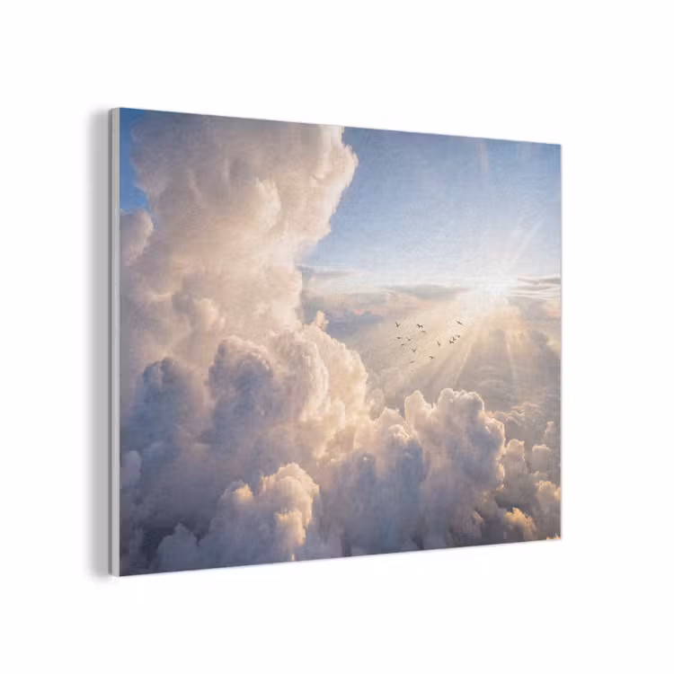 Wolken - Zonnestralen - Natuur - Wit PET vilt klein -3d