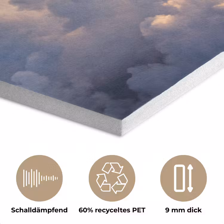 Wolken - Zonnestralen - Natuur - Wit PET vilt klein -closeup_DE