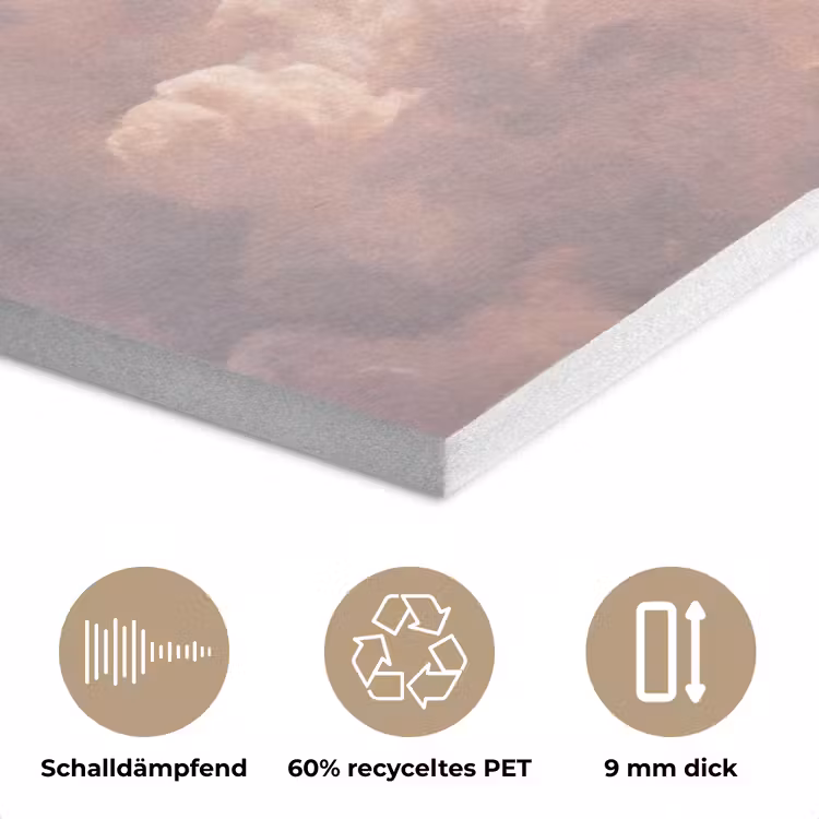 Wolken - Zonsondergang - Natuur - Pastel - Roze PET vilt klein -closeup_DE