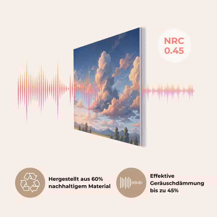 Wolken - Daghemel - Natuur - Illustratie - Oranje PET vilt klein -USP_DE