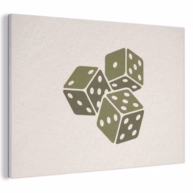 Dobbelsteen - Spel - Groen - Abstract PET vilt klein -3d