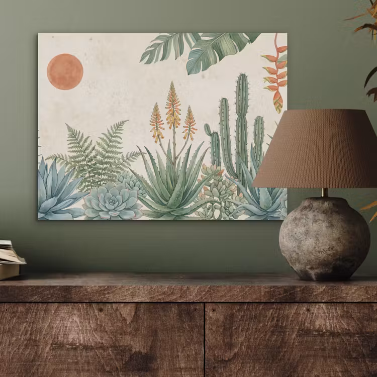 Woestijn - Planten - Groen PET vilt klein -sfeer2