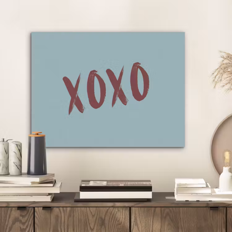 XOXO - Blauw - Rood PET vilt klein -sfeer1
