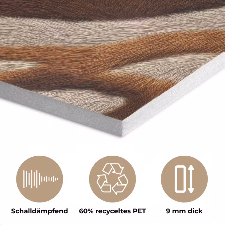 Zebra - Bruin - Patroon PET vilt klein 837 -closeup_DE