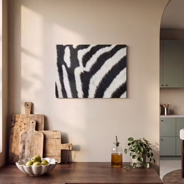 Zebra - Vacht - Klassiek - Zwart - Wit PET vilt klein -sfeer2