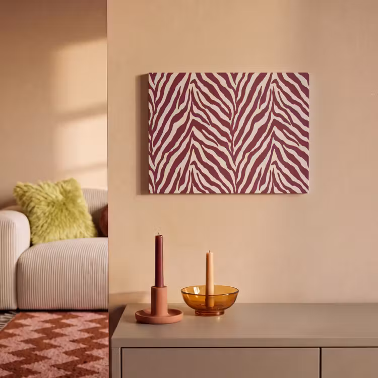 Zebra - Motief - Bordeaux - Rood PET vilt klein 837 -sfeer1