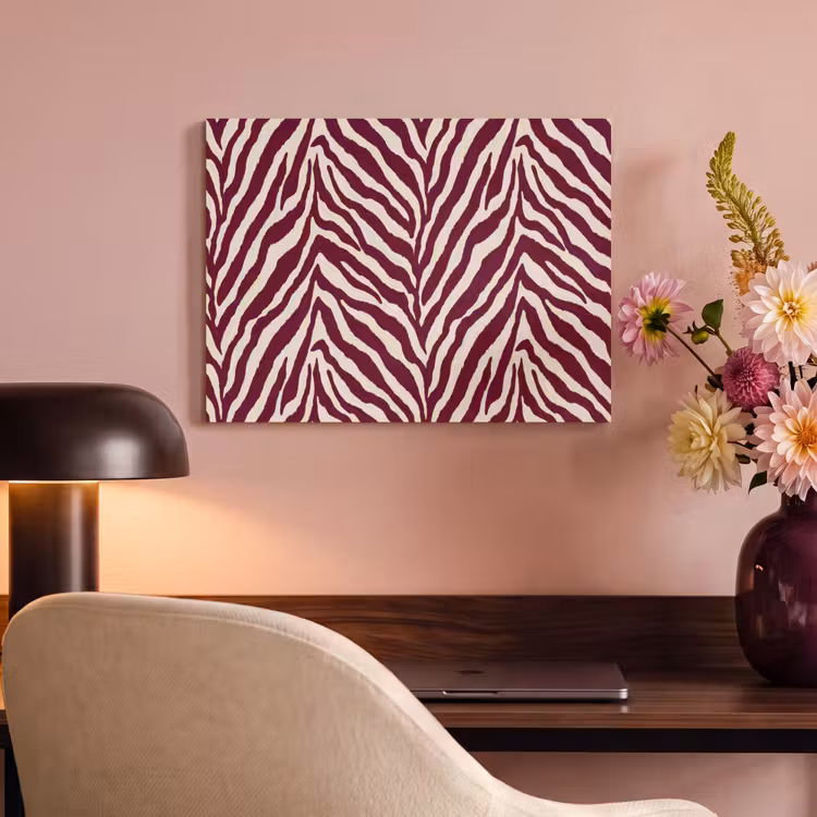 Zebra - Motief - Bordeaux - Rood PET vilt klein 837 -sfeer3